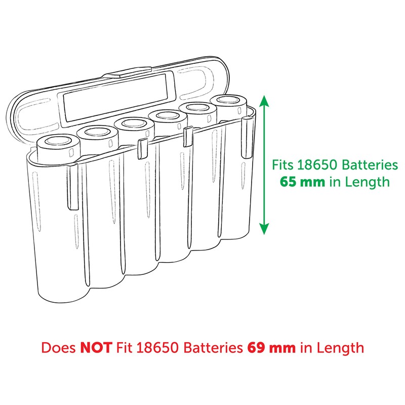 Birdz 5 Clear 18650 & CR123A 6 Battery Holder Storage