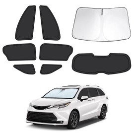 8pcs Car Window Shades for Toyota Sienna 2021-2025, Full Car Window Covers for Privacy, Sunshades for Sienna Front Rear Windshield Side Windows to Block UV and Protect Privacy