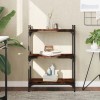 vidaXL Bookcase Smoked oak Engineered wood, metal Medium Adjustable Feet