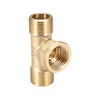 sourcing map Brass Tee Pipe Fitting G1/2 Male x G1/2