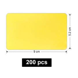 Pack of 200 Blank Kraft Paper Cards, 6 Colours, DIY Paper Cards, Word Cards, Index Cards, Note Cards, Business Cards, Flashing Cards, Memory Cards (Yellow)