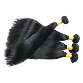 BIUDECO Unprocessed Human Hair Wefts Brazilian Straight Wig Natural Hair Extensions Stylish for Women