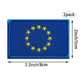 stidsds Paquete de 2 parches bordados de la bandera de la Unión Europea de la Unión Europea, banderas de la Unión Europea, parches tácticos militares para ropa, sombreros, mochilas, decoraciones de orgullo
