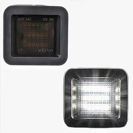HAHLOMEI LED License Plate Light Lamp Assembly Compatible with 2015-2024 Ford F150 2017-2023 Raptor, Smoked Lens 6000K White, Plug N Play,2PCS