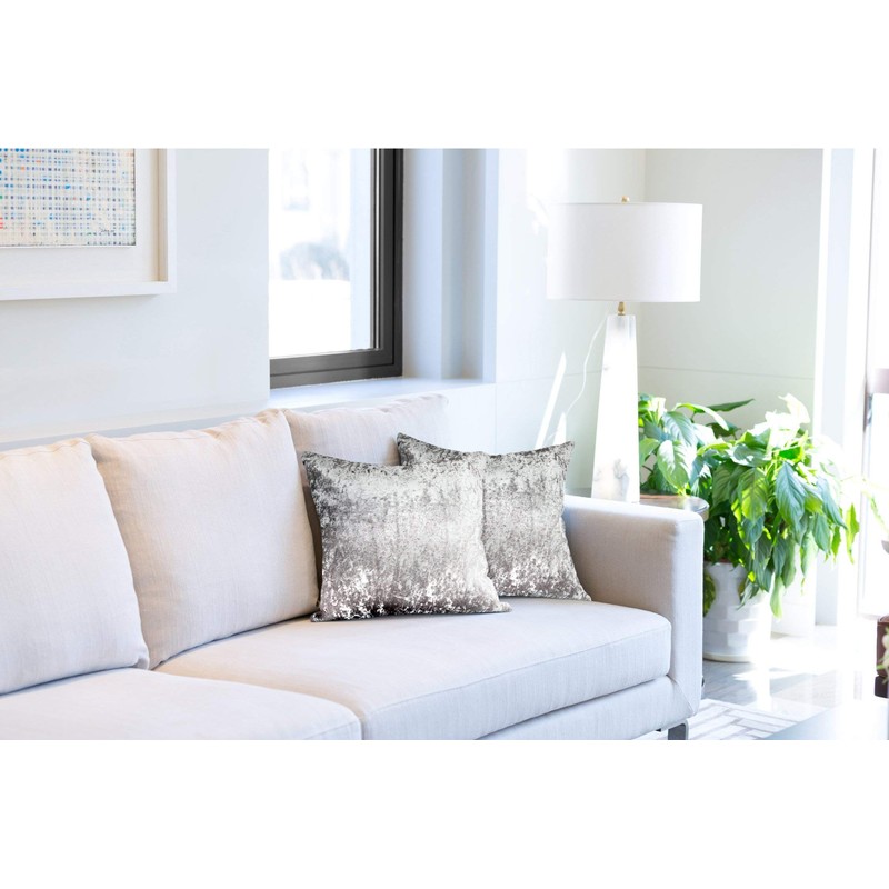 Lex's Linens Set of 2 Crushed Velvet Cushion Covers (Silver)