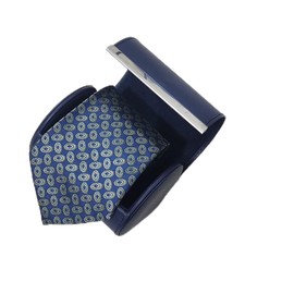 YY YEARCHY Estuche de viaje para hombre, con corbata, caja organizadora antiarrugas, forma de cilindro formal (azul)
