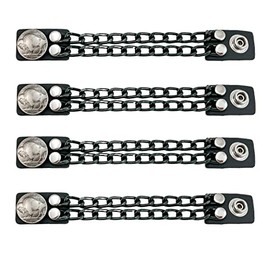 Funk Plus Motorcycle Vest Extenders Double Black Chain Regular Snap MC Jacket Made in USA (4", Buffalo)