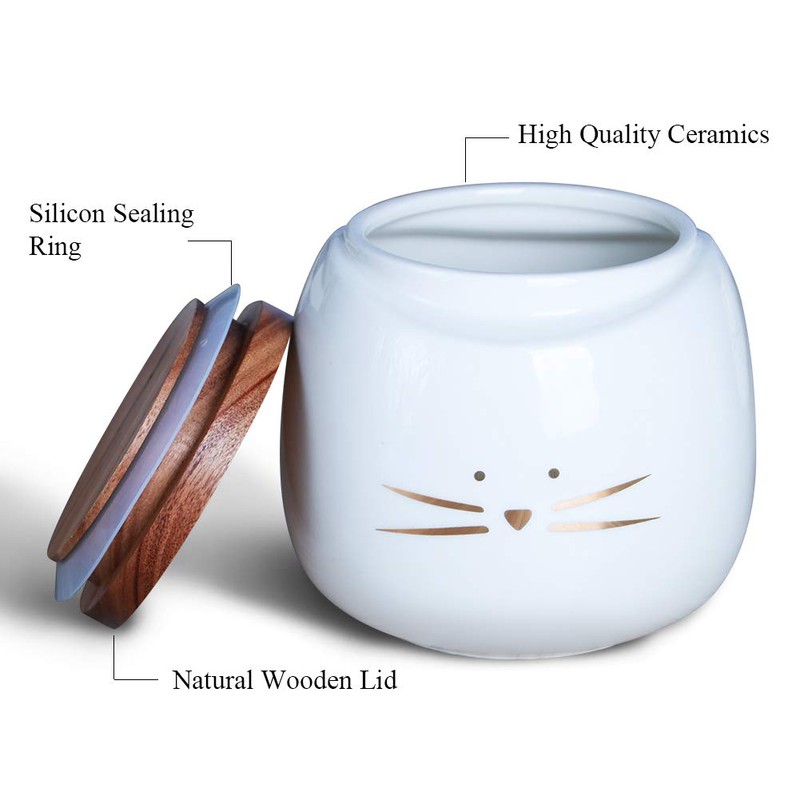 Koolkatkoo Ceramic Cat Canister Set Coffee Tea Sugar Food Storage