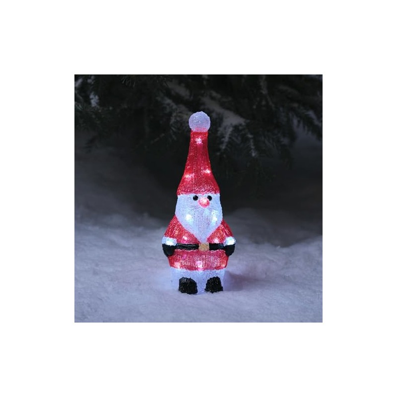 Lights4fun Outdoor Christmas Figure Light Up LED Acrylic Santa Claus