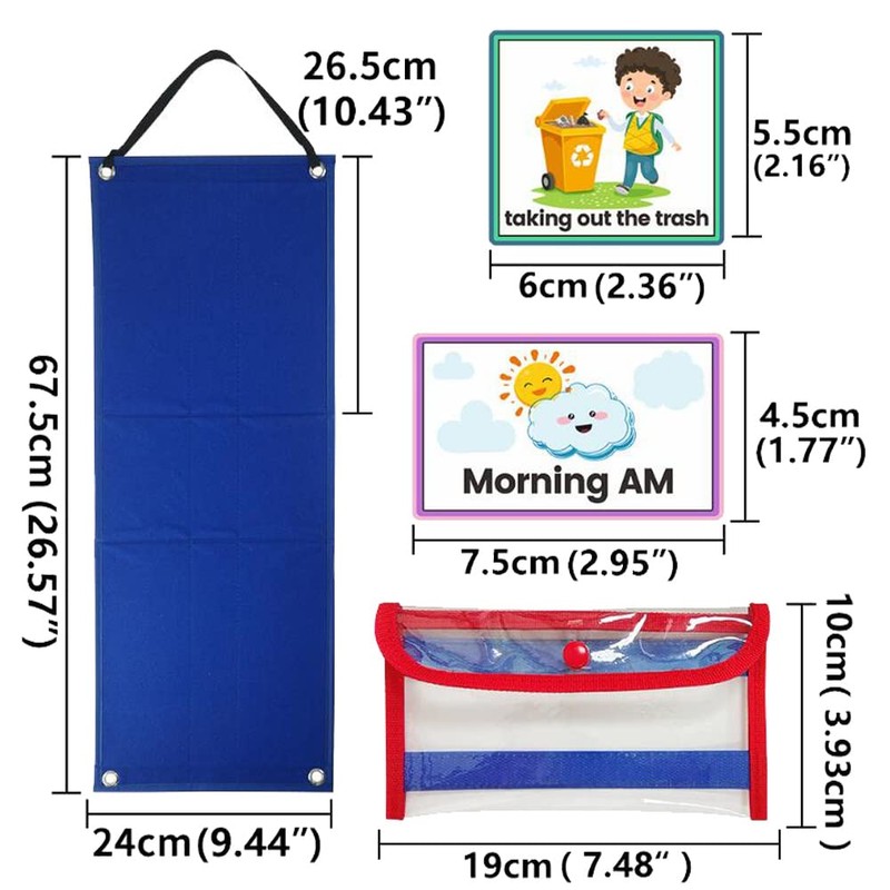Kids Visual Schedule Calendar Chart 2 in 1 Autism Daily
