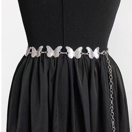 One Piece Cute Butterfly Waist Chain Durable Body Waist Jewelry Retro Adjustable Belly Link Body Jewelry for Women Jeans or Dresses