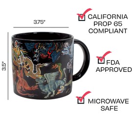 The Unemployed Philosophers Guild Dragon Mug - Features 19 Different Dragons From Around the World, Comes in Fun Box, 14 oz