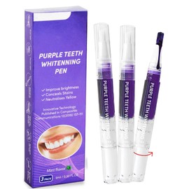 Teeth Whitening Pen, Bleaching Teeth, Purple Teeth Whitening Pen, Pack of 3, Pain-Free, Quick Whitening Applications, Teeth Whitening Pen, Effective Stains Removal, White Teeth at Home