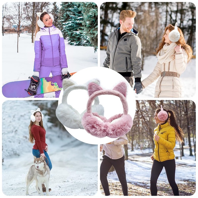 Bseical Ear Warmers Winter Rabbit Earmuffs, Plush Earmuffs for Winter,