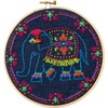 Worldly Elephant Stamped Embroidery Kit-6" Round
