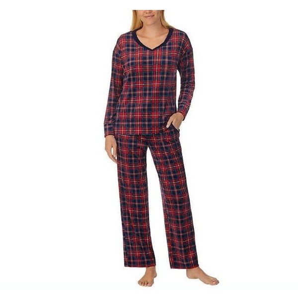 Nautica Women's 2 Piece Fleece Pajama Sleepwear Set (XX-Large, Red)