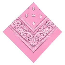 Aomig Bandana Head Scarf for Men and Women, Stylish Cowboy Headband Handkerchief, Multi-purpose Hair Scarf Paisley Print Unisex Headwraps, Bib Party Face Covering Headwear for Motorcycling(Light Pink)