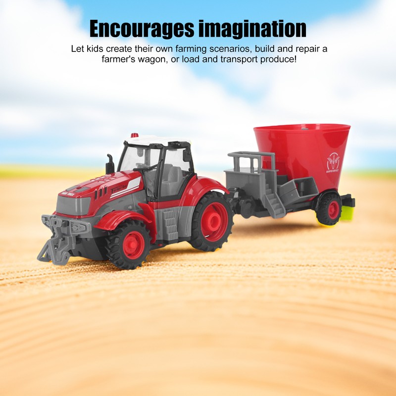 RC Farm Tractor with Trailer Remote Control Tractor Toy RC