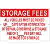 Storage Fees Shop Mechanic Tin Metal Sign 12"x8"