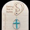 Oval Ring with Simulated Turquoise Beaded Cross Center Dangle Earrings