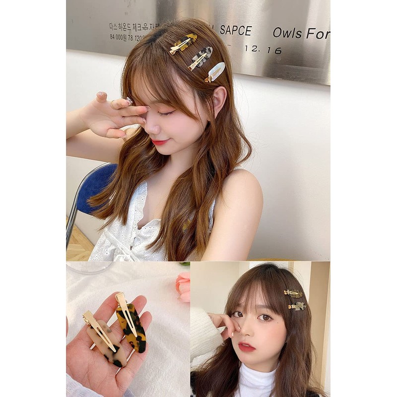 shefun JP259 Traceless Bangs Clip, Tortoise Shell Style, Set of