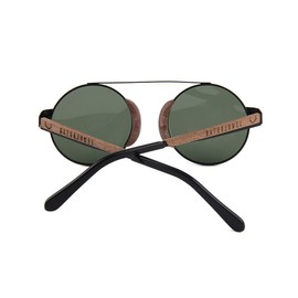 Naturjuwel wooden sunglasses handmade polarized wood and metal design glasses eyewear in black with UV 400 lenses for women men unisex