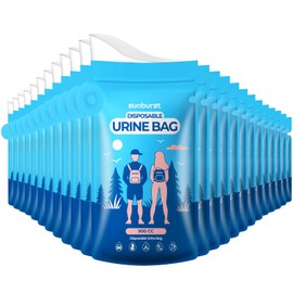 SUNBURST Pee Bags for Travel for Women and Men,24PCS Disposable Urine Bags with Big Funnel, 900CC Portable Travel Urinal Bags for Women Men Kid Use to Travel Camping Traffic