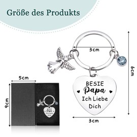 teikart Keyring Gift – Key Ring for Mum, Dad and Loved Ones – Lucky Charm with Guardian Angel Motif – Drive Carefully Keyring for Birthday, Father's Day or Mother's Day, Dad