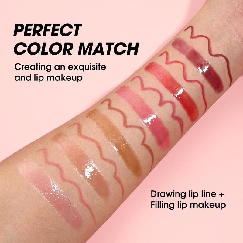 6 x Matte Lip Liner with 6 Nourishing Lip Oil
