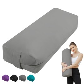 TokSay Yoga Bolster Pillow for Restorative Yoga - Meditation Pillow with Velvet Cover, Filled with Foam