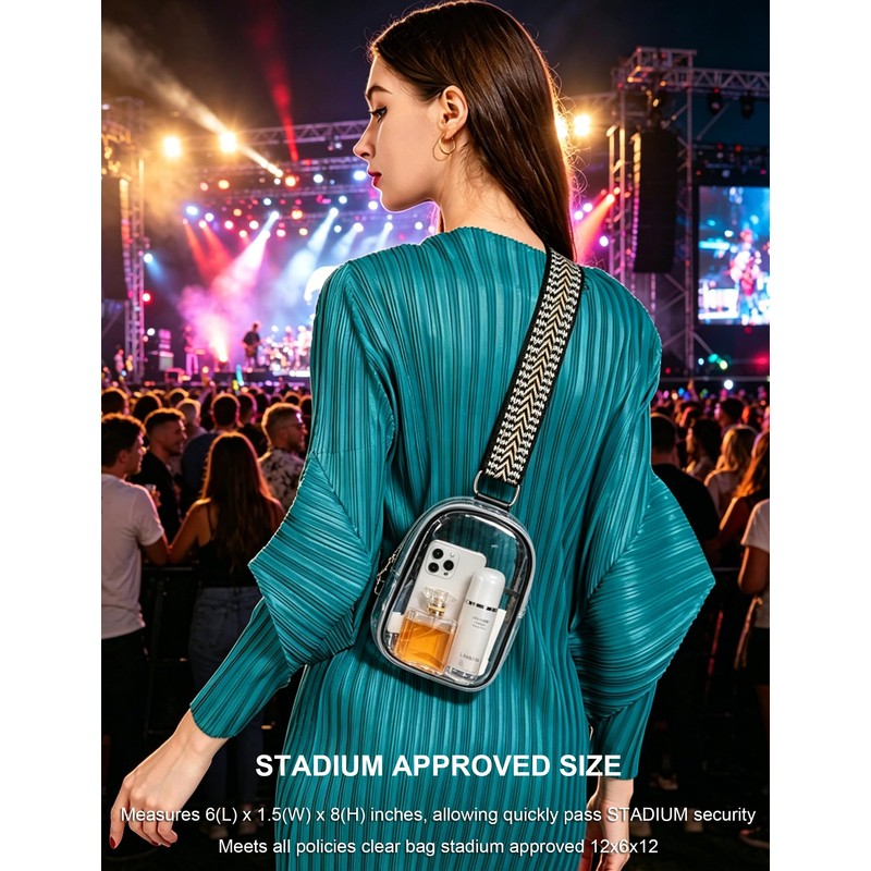 Clear Crossbody Bag Clear Bag for Stadium Events, Clear Purses