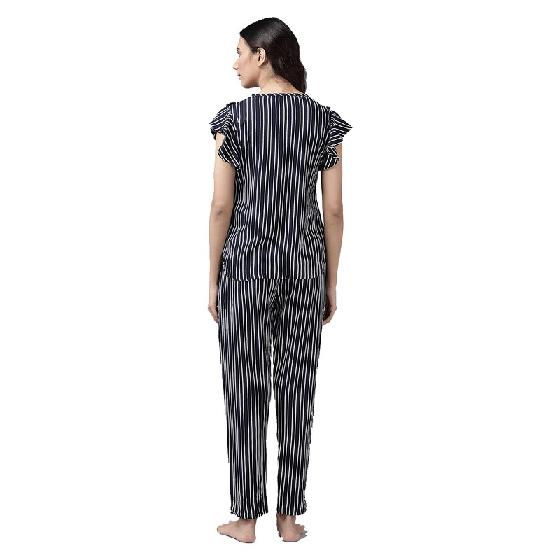 YASH GALLERY Traje de noche con estampado de rayas para