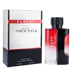 AMOUVOA 4Pc Set Cologne for Men (Parade Essey Miyami Vintage Red&Black) Classic Collection Bottles, Eau de Toilette Natural Spray - Woody Scent - Holiday Gift Each 3.4 Fl Oz
