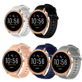 Compatible for Fossil Julianna Bands, YOUkei Replacement Accessories Soft Band Wristbands Straps with Stainless Steel Buckle for Fossil Julianna Hr Gen 5 Smartwatch (5 Pack)