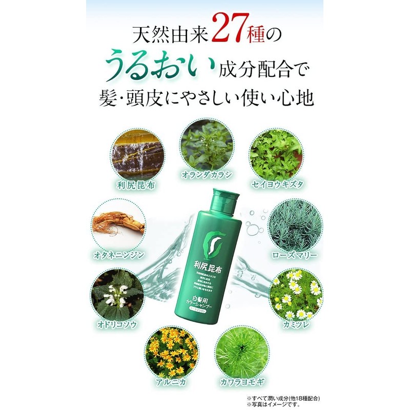 Rishiri Color Shampoo, Black, 6.8 fl oz (200 ml), 6