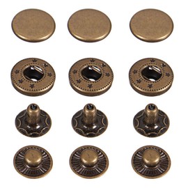 Trimming Shop 10mm S Spring Press Studs 4 Part, Durable and Lightweight, Metal Snap Fasteners for DIY Leathercrafts, Repair Clothing, Purse, Bronze, 10pcs