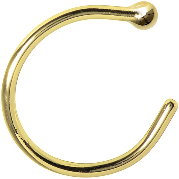 Body Candy 18k Gold Nose Hoop Ring, Hypoallergenic Nose Jewelry - Handmade in USA, 20 Gauge 5/16"