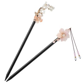 2 Pcs Chinese Japanese Wooden Hair Stick Chopstick, Vivid