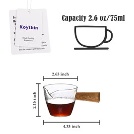 Koythin Glass Espresso Measuring Cup, Tiny Measuring Cup for Coffee Milk Salad Sauce Jam Juice, Cute Espresso Accessories for Kitchen Coffee Bar, Espresso Pitcher with Handle (Tapered Ice Dew)