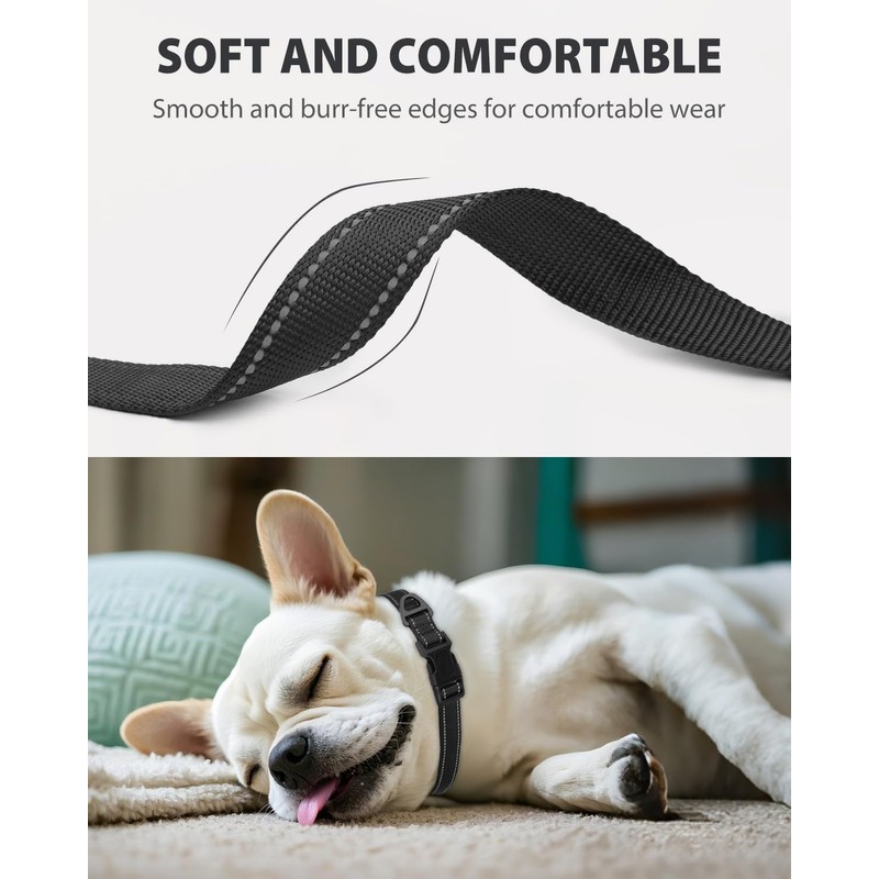 Joytale Small Dog Collar, Reflective and Adjustable Nylon Collar with