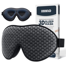INNELO Sleep Mask, 2023 Soft Comfortable Light Blocking Eye Mask for Sleeping for Men Women, 3D Contoured Breathable Sleeping Mask No Pressure for Sleeping Travel Nap Insomnia