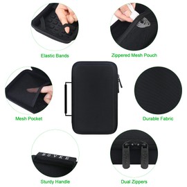 BOVKE Navi Hülle Tasche für 8 Zoll Garmin DriveSmart 86 / Camper 890 / dēzl LGV810 / dēzl LGV 800 Navigationsgerät, Mesh Tasche für Auto Power Kabel Zubehör, schwarz
