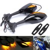 TABEN Motorcycle Led Turn Signal Integrated Indicator Rearview Mirrors for
