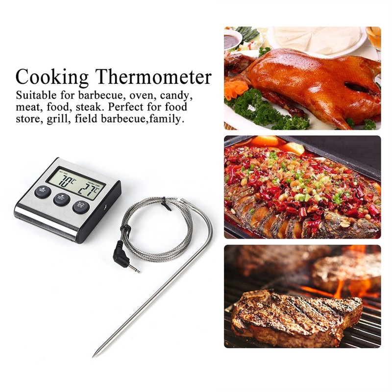 Kitchen Digital BBQ Thermometer Cooking Meat Grilling Thermometer With Timer