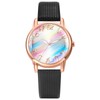 JewelryWe Womens Bohemia Leather Watch: Analog Quartz Bling Rainbow Round