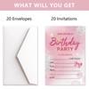 HOMANGA Birthday Party Invitations for Girls, 20Pcs Birthday Invitation Cards