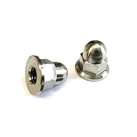 FIR Factory Image Racing M8 x 1.25mm Thread Pitch Titanium Hex Flange Dome Nuts, 2 Pack