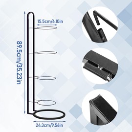 YapitHome 4-tier ball stand, standing ball shelf, removable basketball holder, layered ball stand for football, basketball, volleyball, indoor