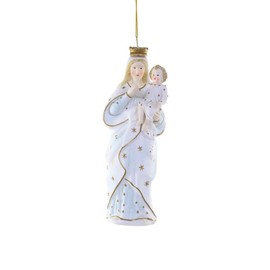Madonna and Baby Jesus Enthroned Virgin Mary Mother Figure Ornament
