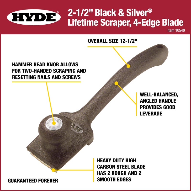 HYDE 10540 Paint Scraper, Silver
